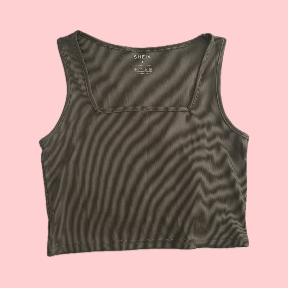 Square Lined Ribbed Tank Top